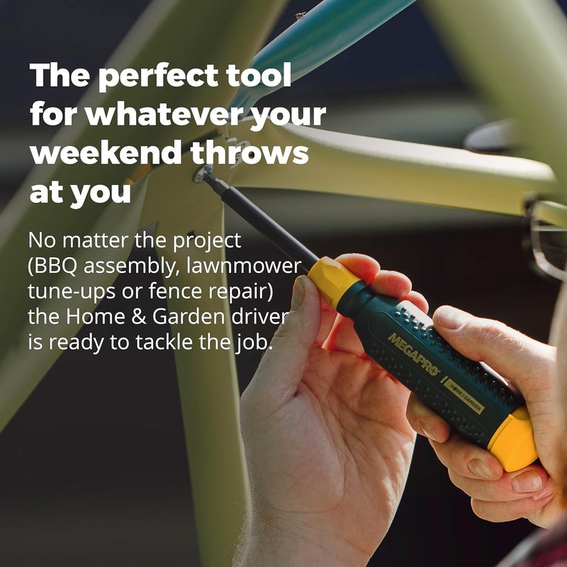 Megapro ® 15-in-1 Original Multi-bit Screwdriver | Home DIY & Repair | Construction | Tradeswork | 14 Industrial-grade bit tips | 1/4" Hex Drive in shaft (Home & Garden) - Image 3